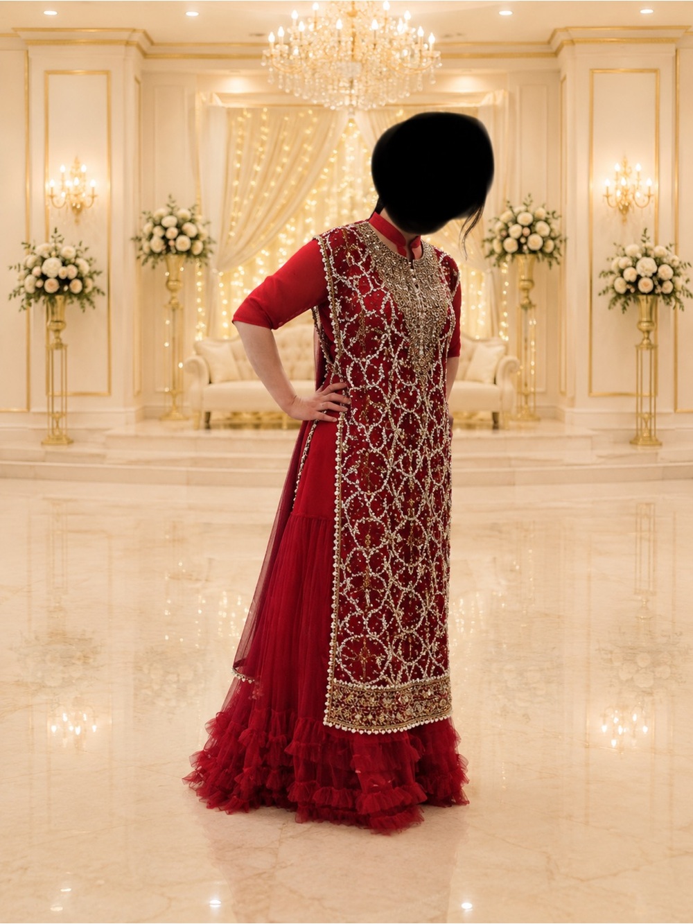 Gown only Elegant Red Embellished Women’s Formal Dress